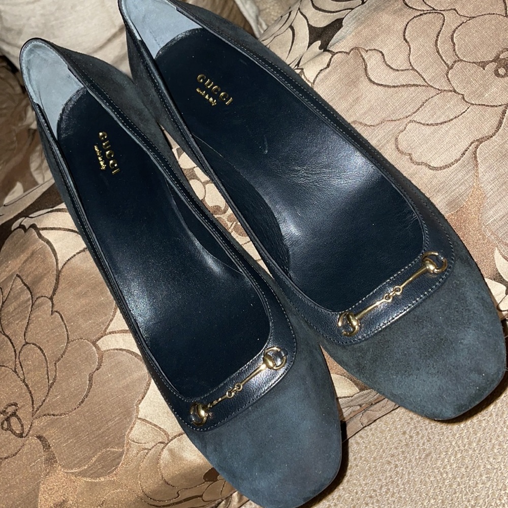 New Authentic gucci Horsebit suede heel - Picture 5 of 16